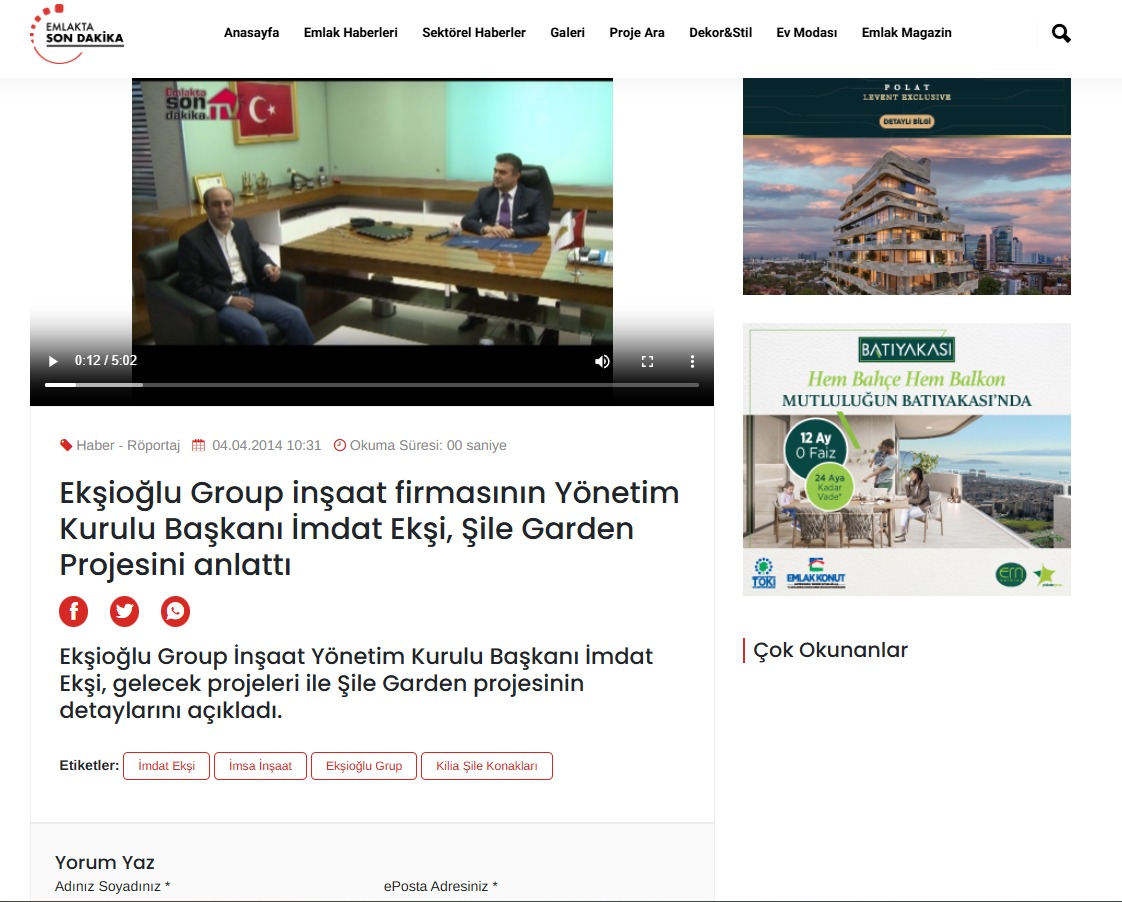 Ekşioğlu Group Yönetim Kurulu Başkanı İmdat Ekşi